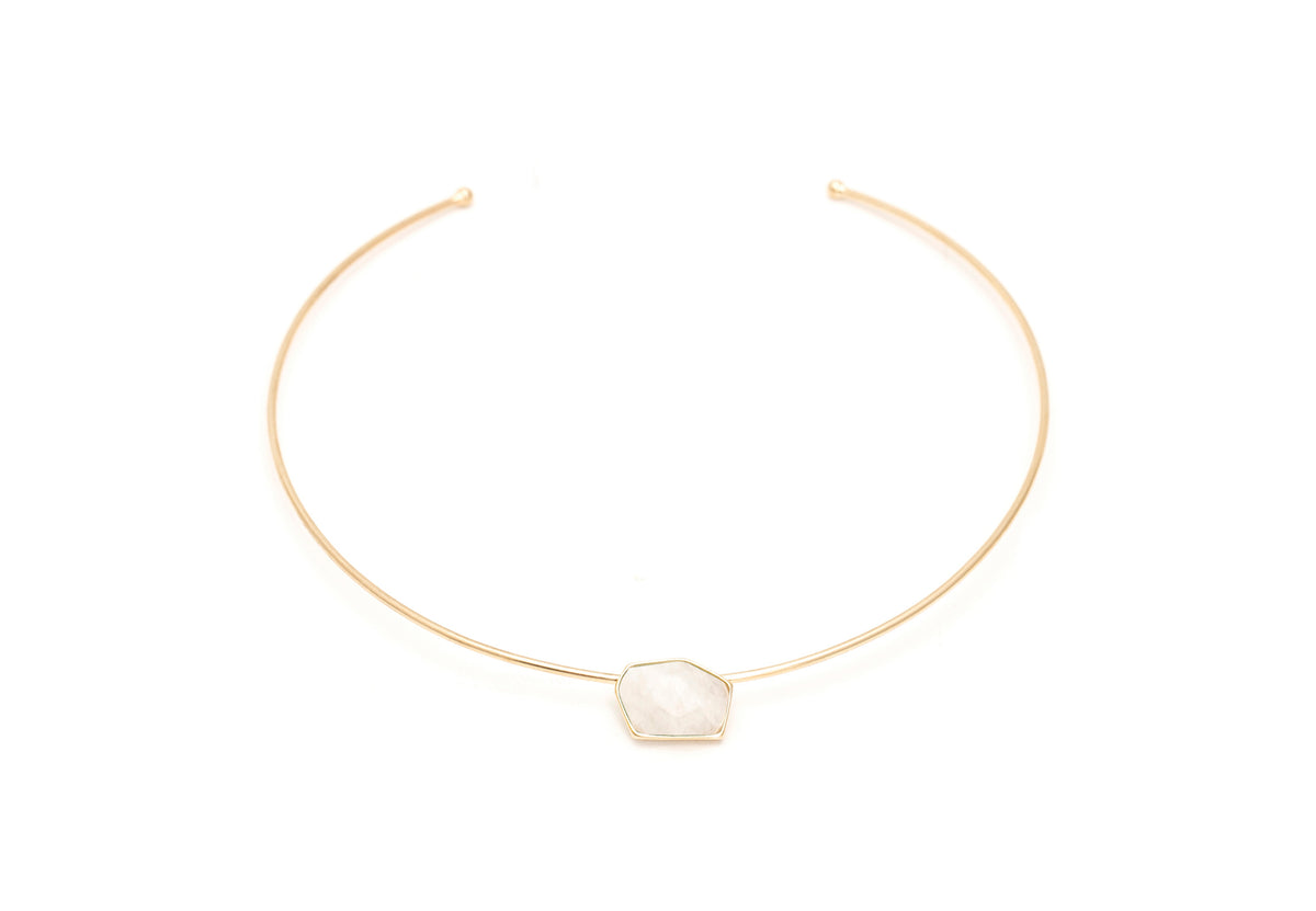 Gargantilha Geometrica Feldspato Nude