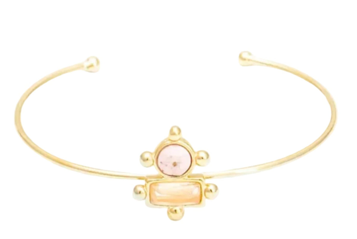 Bracelete TBT Aura Rodonita e Quartzo Rosa