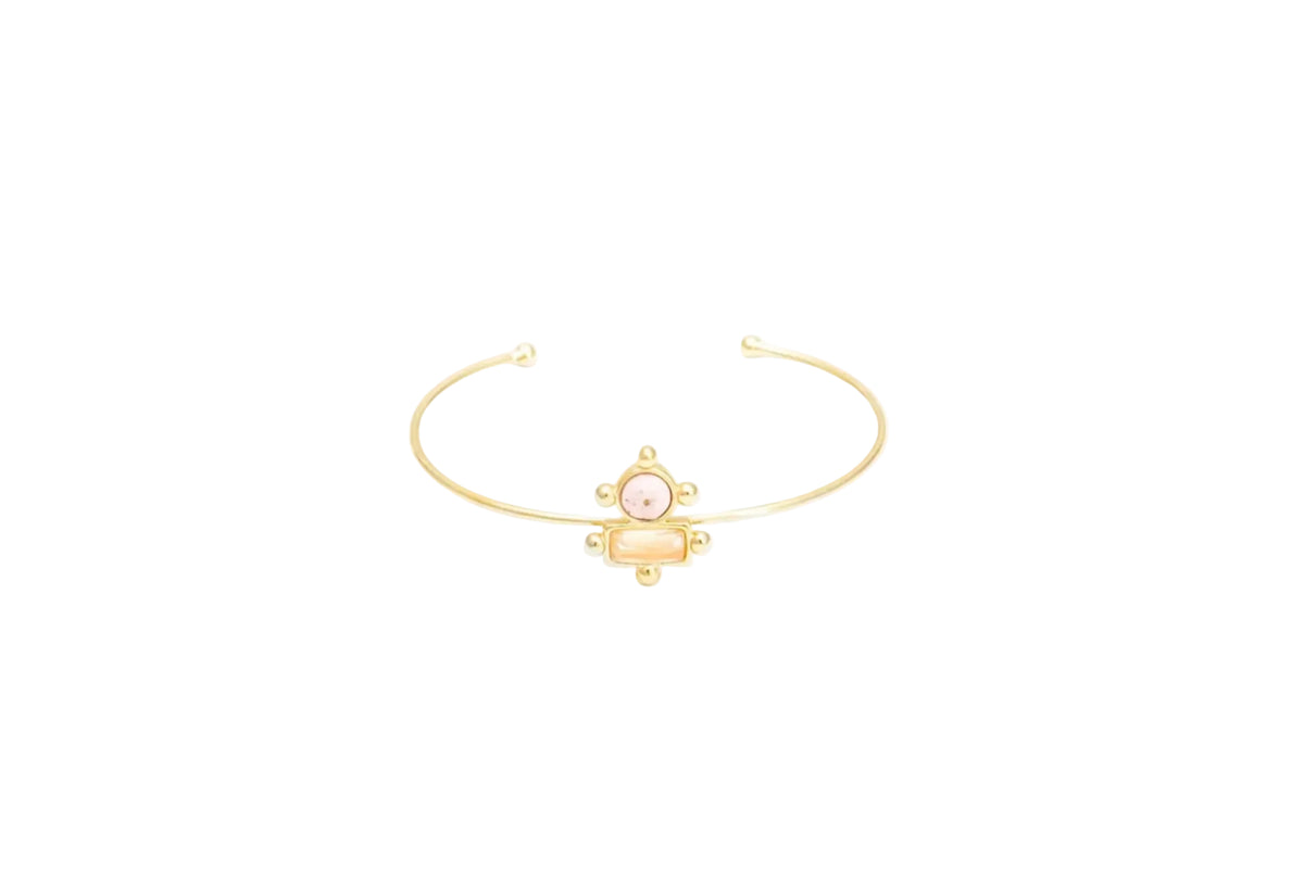 Bracelete TBT Aura Rodonita e Quartzo Rosa