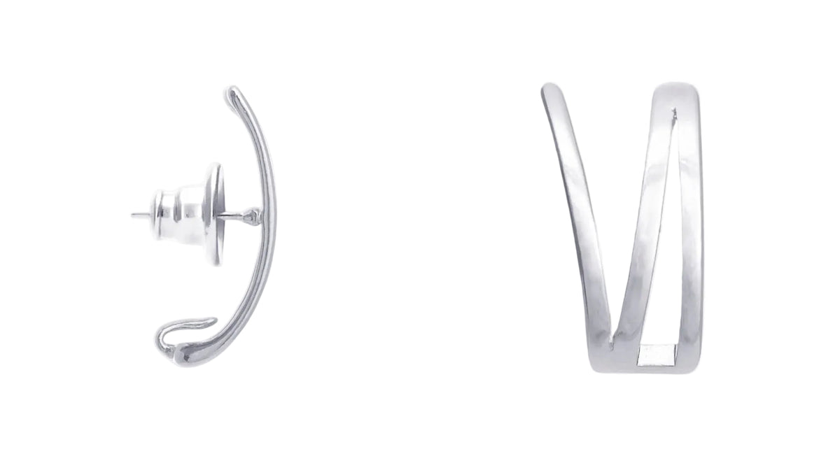 Brinco Ear Hook Verso Prata