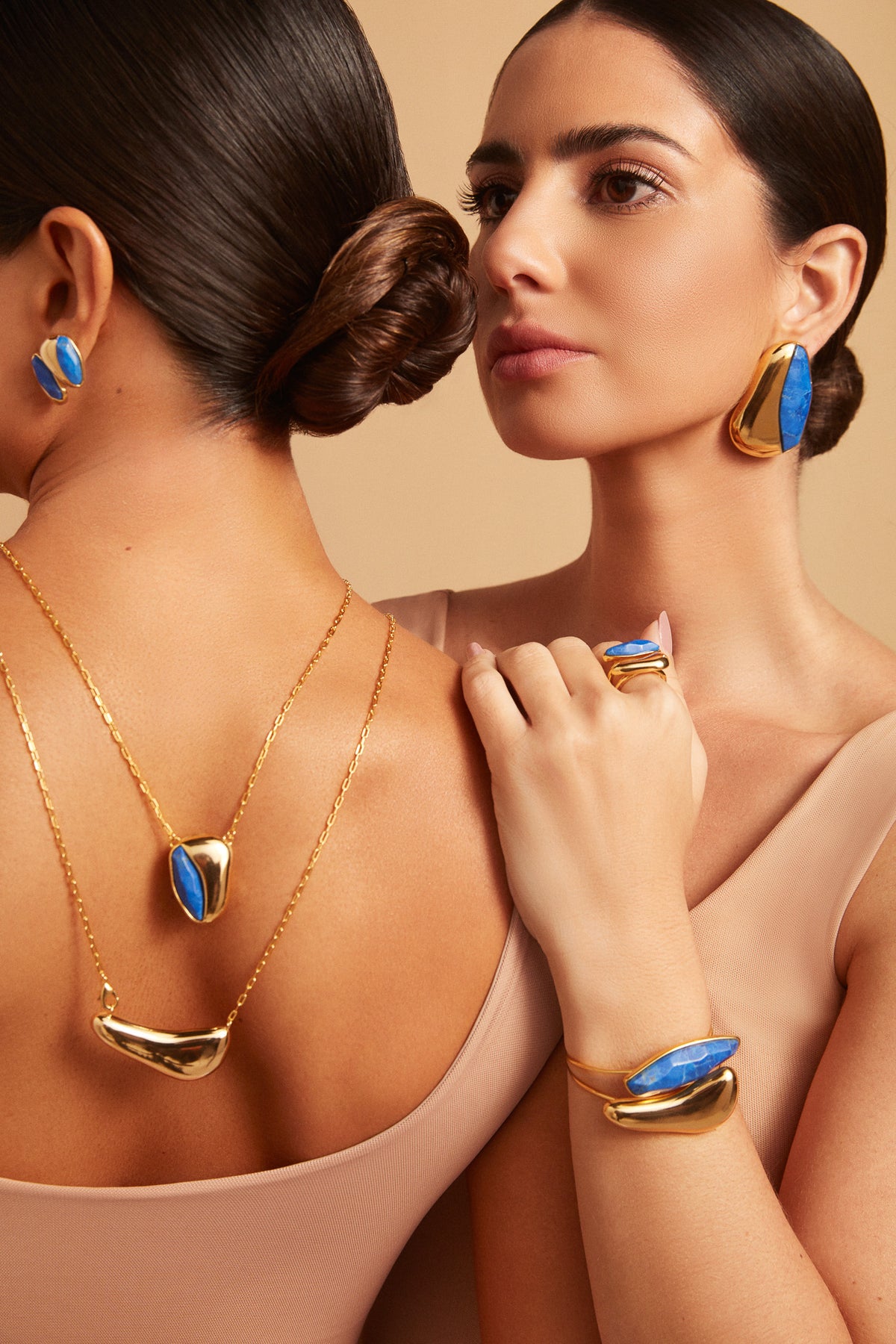 Colar Dual Relicario com Howlita Azul