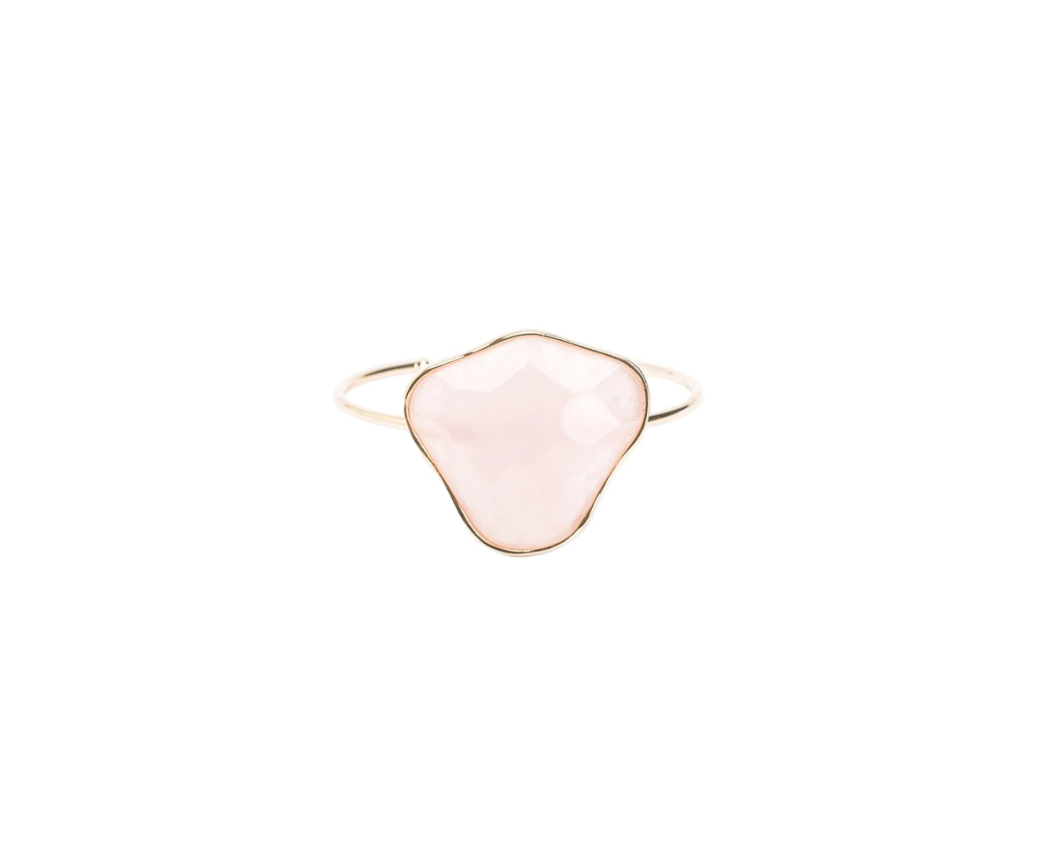 Bracelete Energia Ouro Com Máxi Pedra Quartzo Rosa