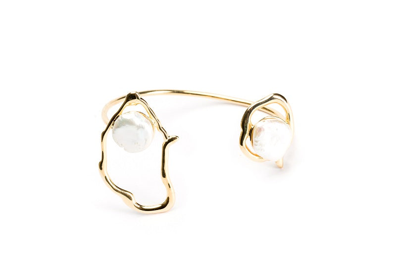 Bracelete PF orgânico com Pérola duplo