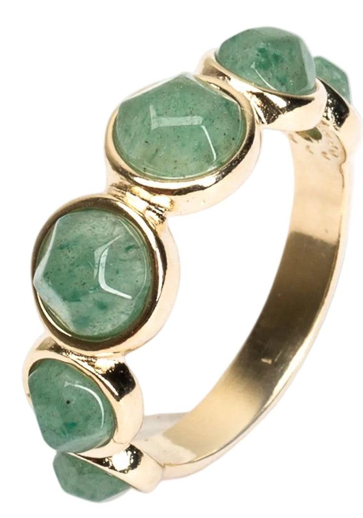 Anel Energia Bolinha Quartzo Verde