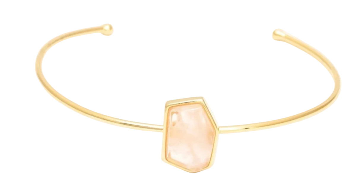 Bracelete Energia Geométrico Quartzo Rosa