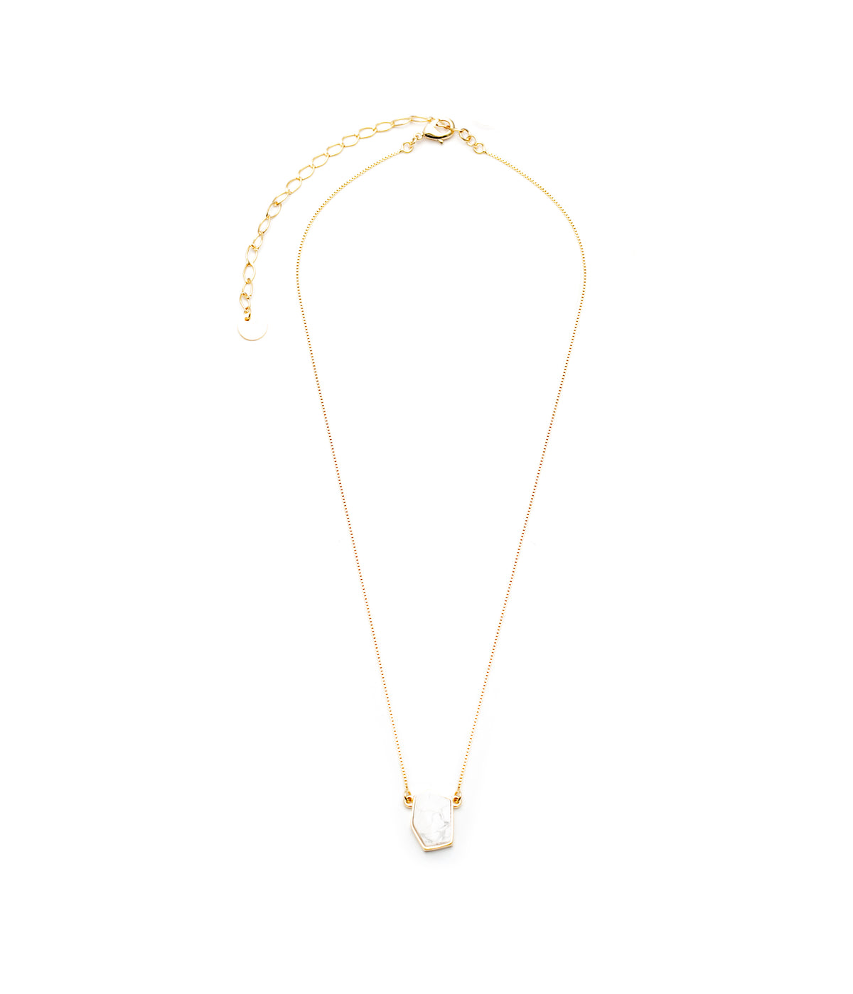 Colar Energia Geométrico P Howlita Branca