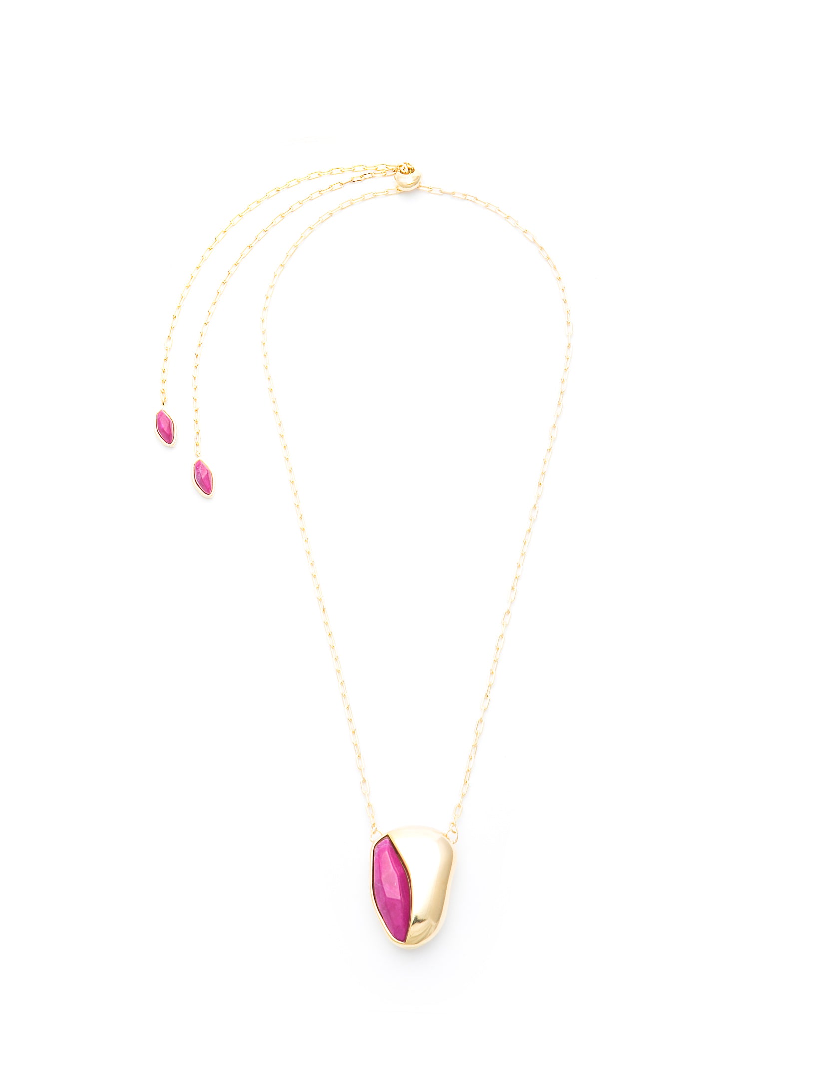 Colar Dual Relicario com Howlita Pink