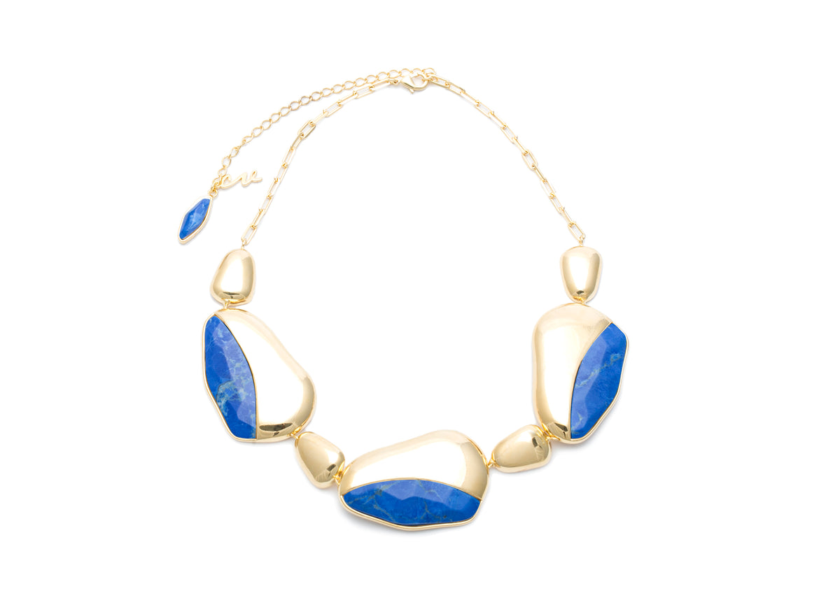 Colar Dual Maxi Com Howlita Azul