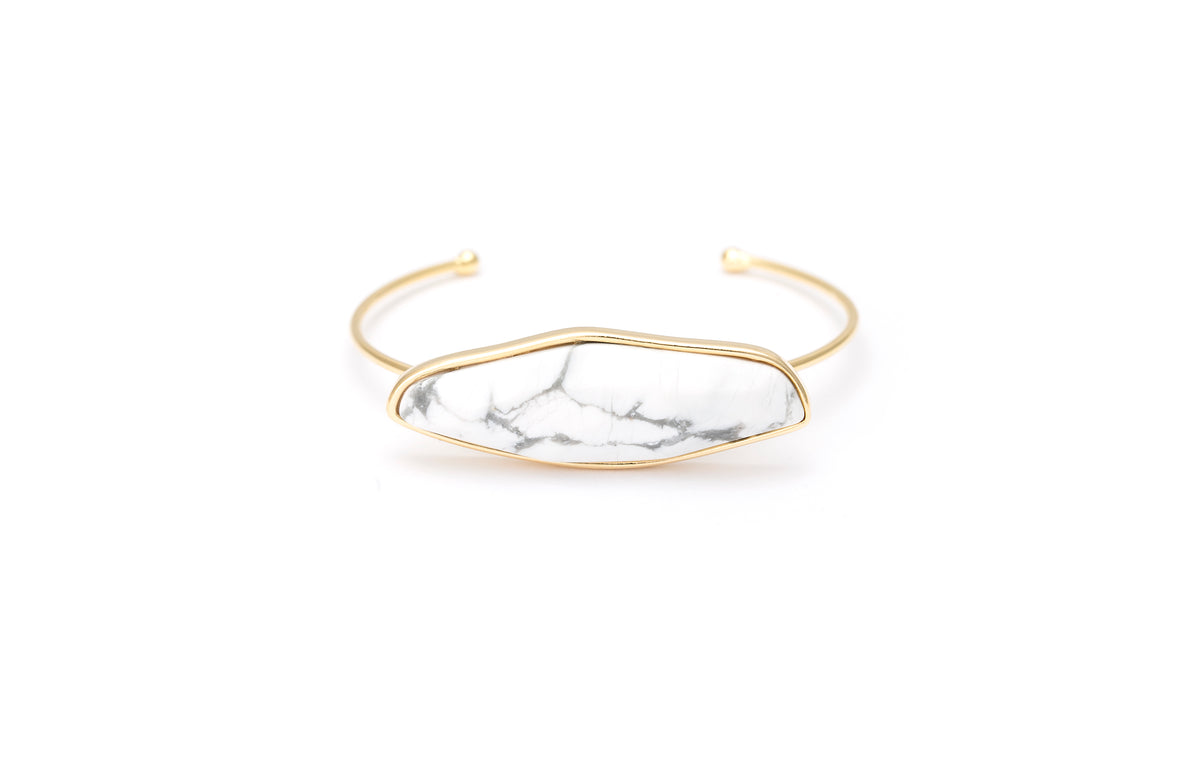 Bracelete Dual com Howlita Branca