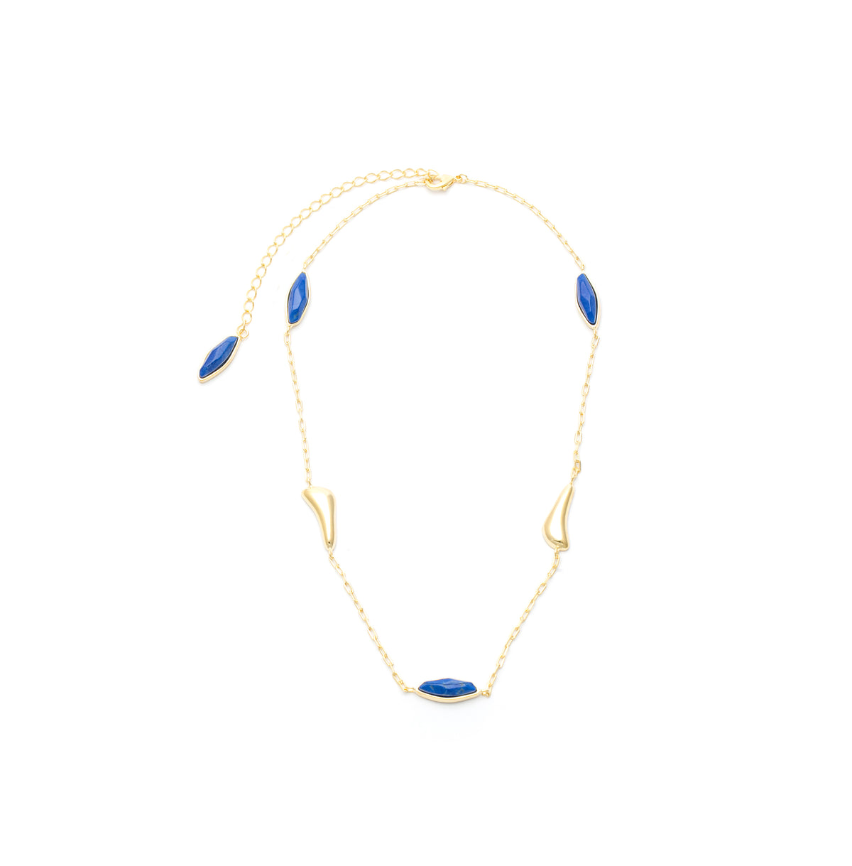 Colar Dual Pedras com Howlita Azul