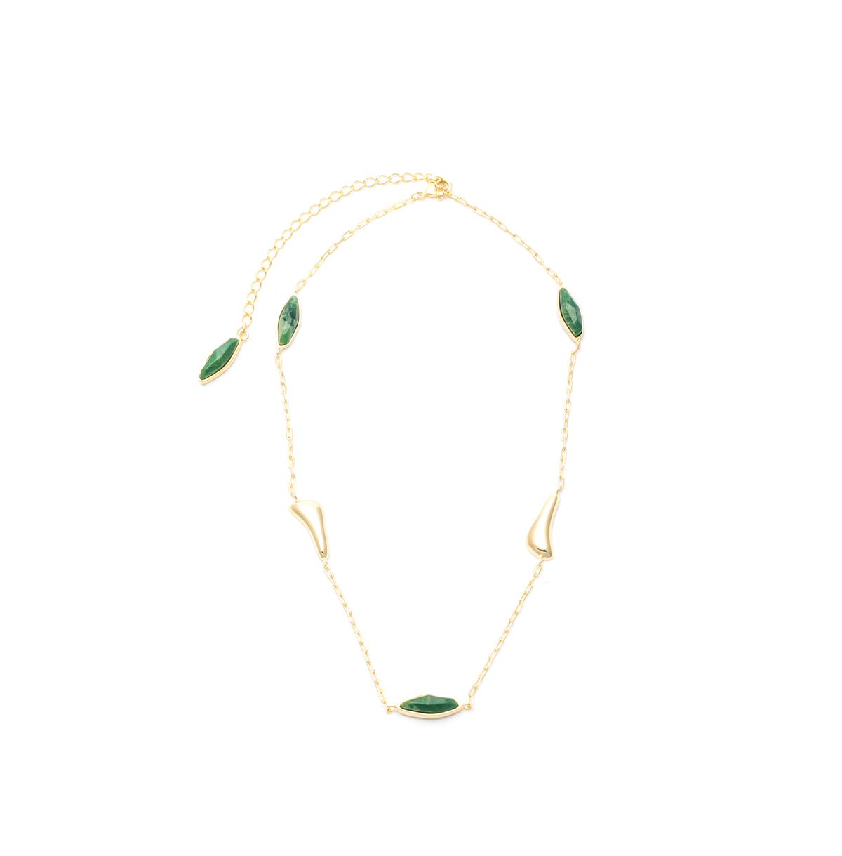 Colar Dual Pedras Howlita Verde