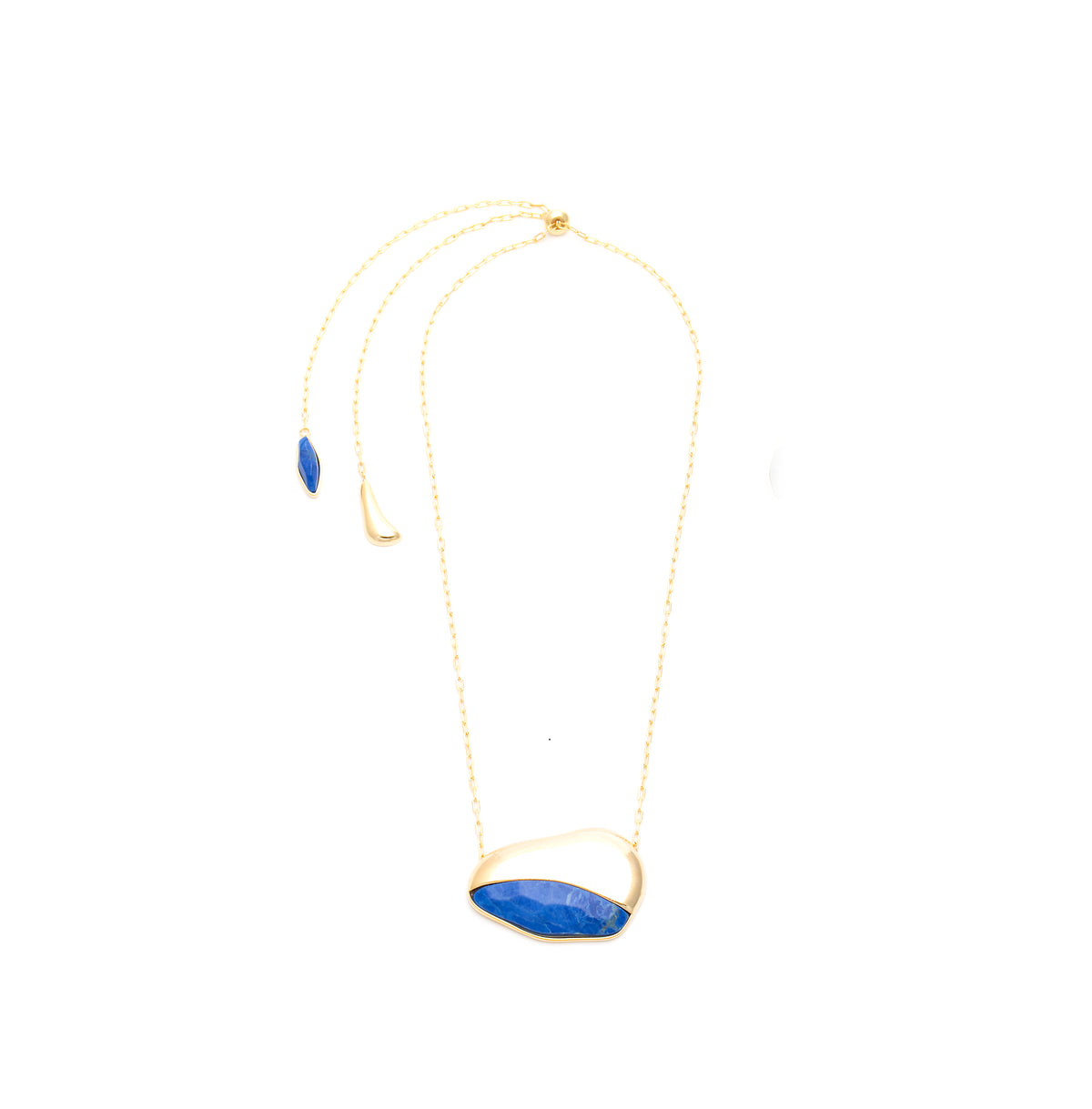 Colar Dual Longo Maxi 2 Em 1 Howlita Azul