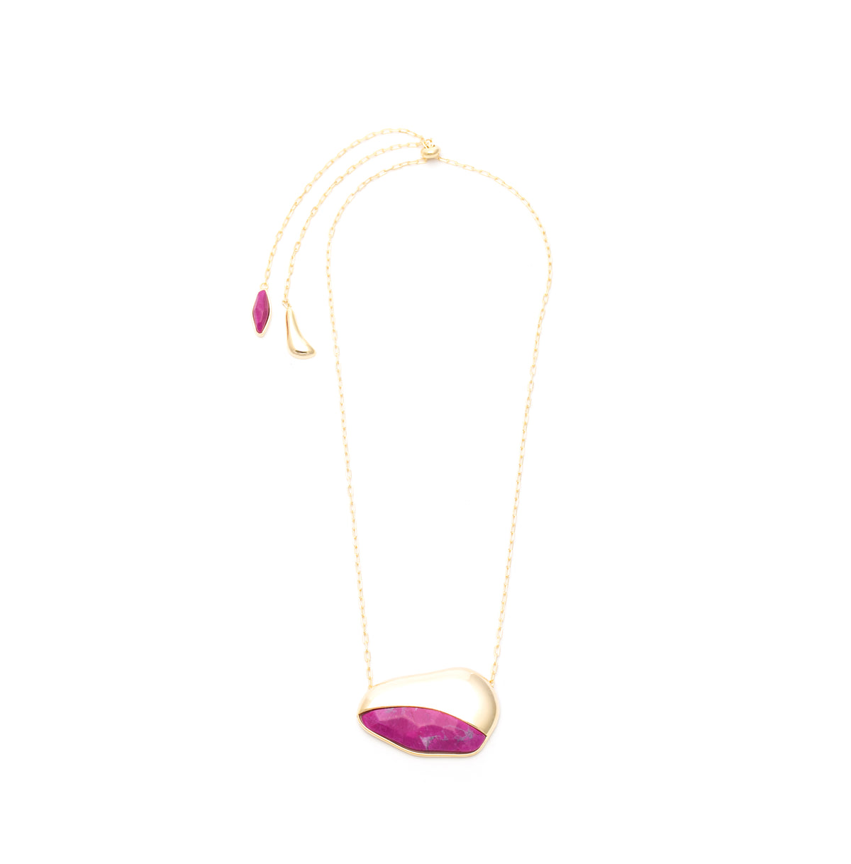 Colar Dual Longo Maxi 2 Em 1 Howlita Pink