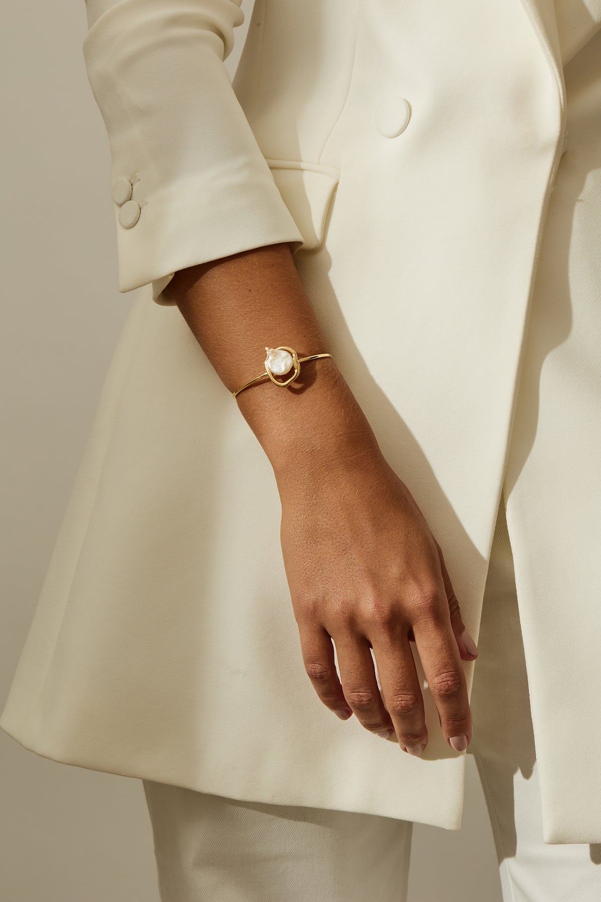 Bracelete PF orgânico com Pérola solitário