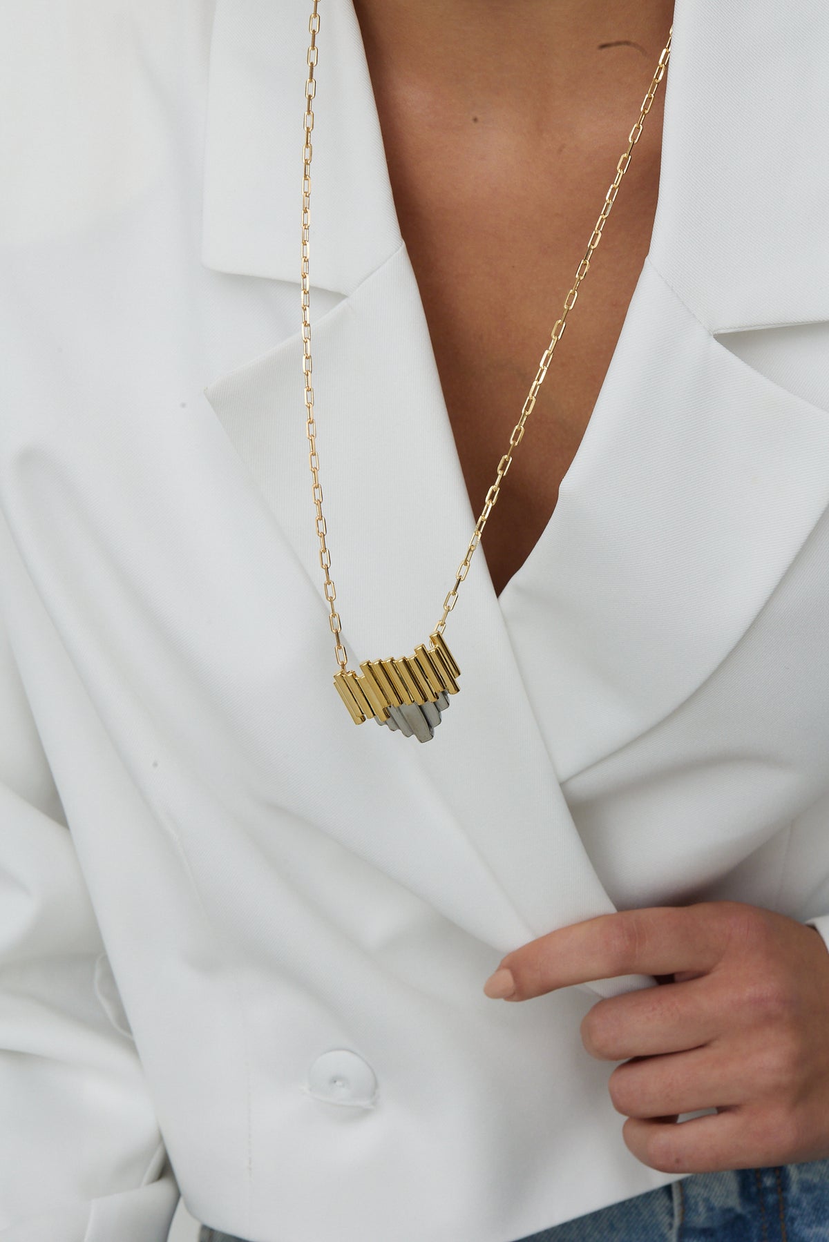 Colar Longo Frequência Titanium Color