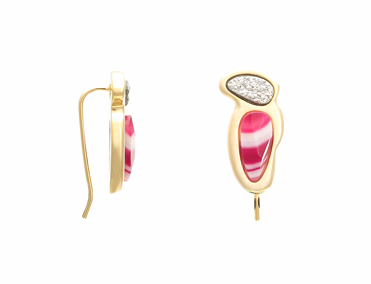 Brinco mini Ciclos Agata Pink