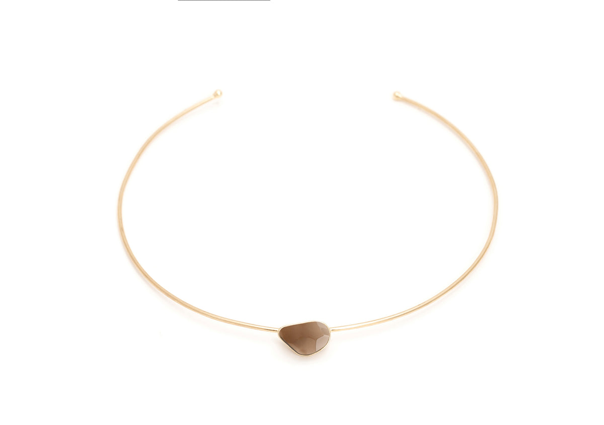 Gargantilha Gota Quartzo Fume