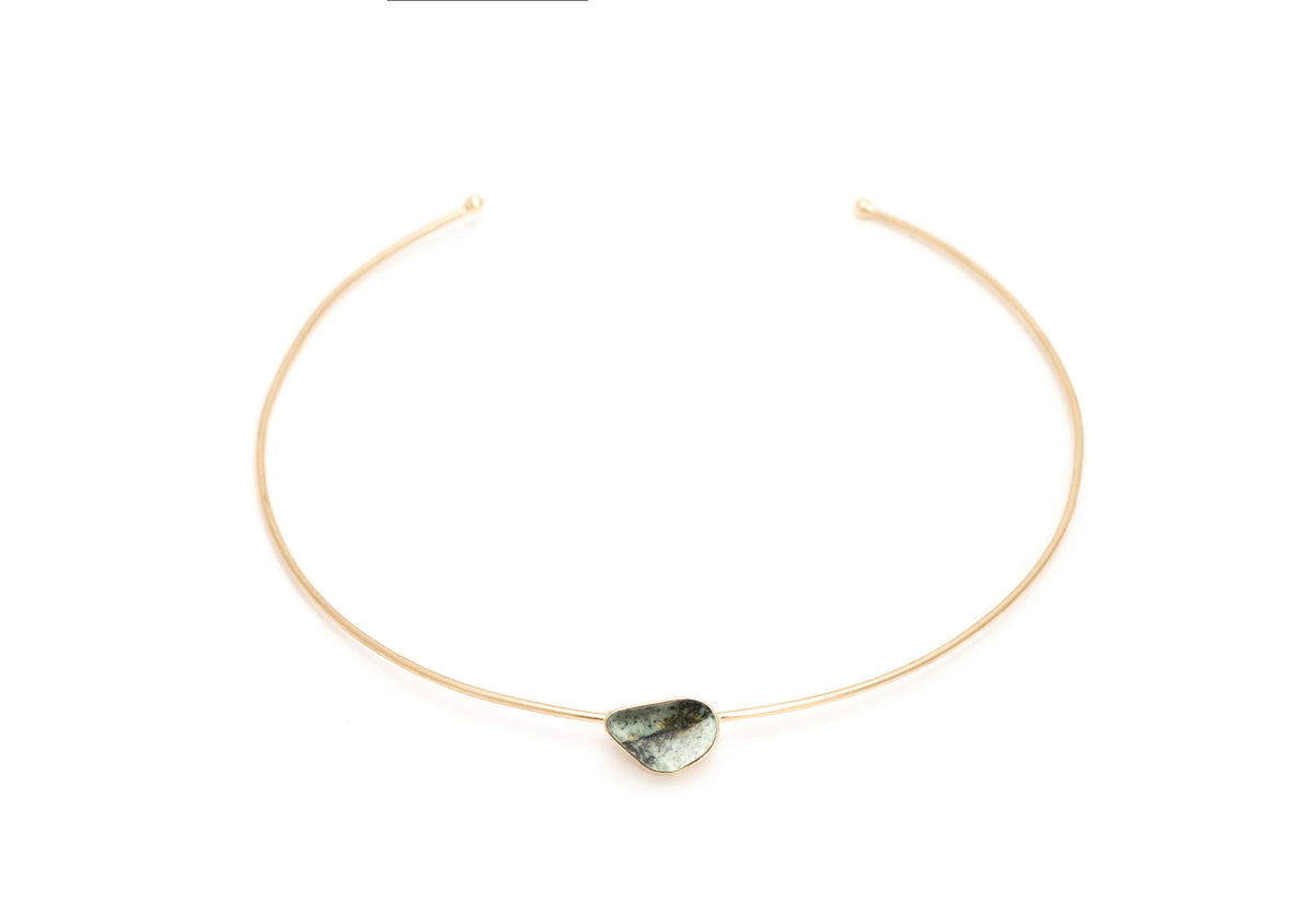 Gargantilha Gota Jaspe Verde