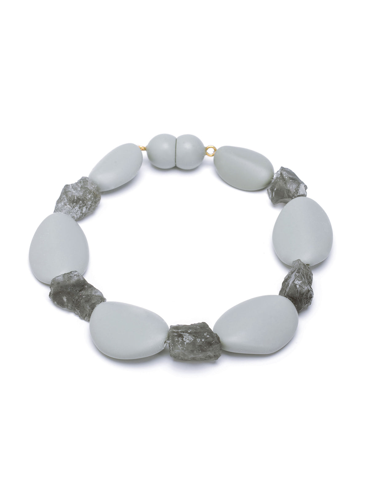 Colar Intensidade acetato cinza com Quartzo Cinza