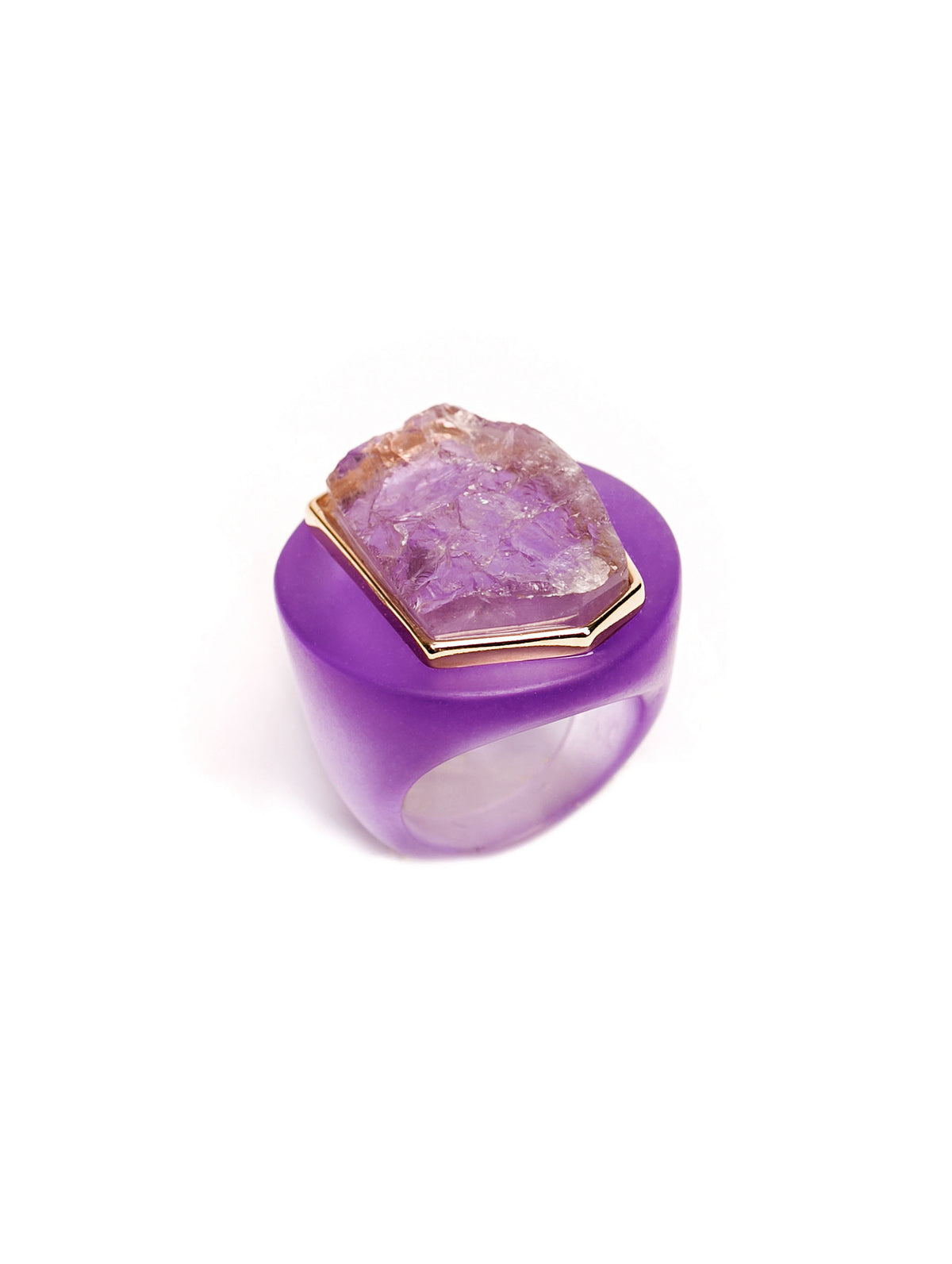 Anel Intensidade acetato roxo com Ametista