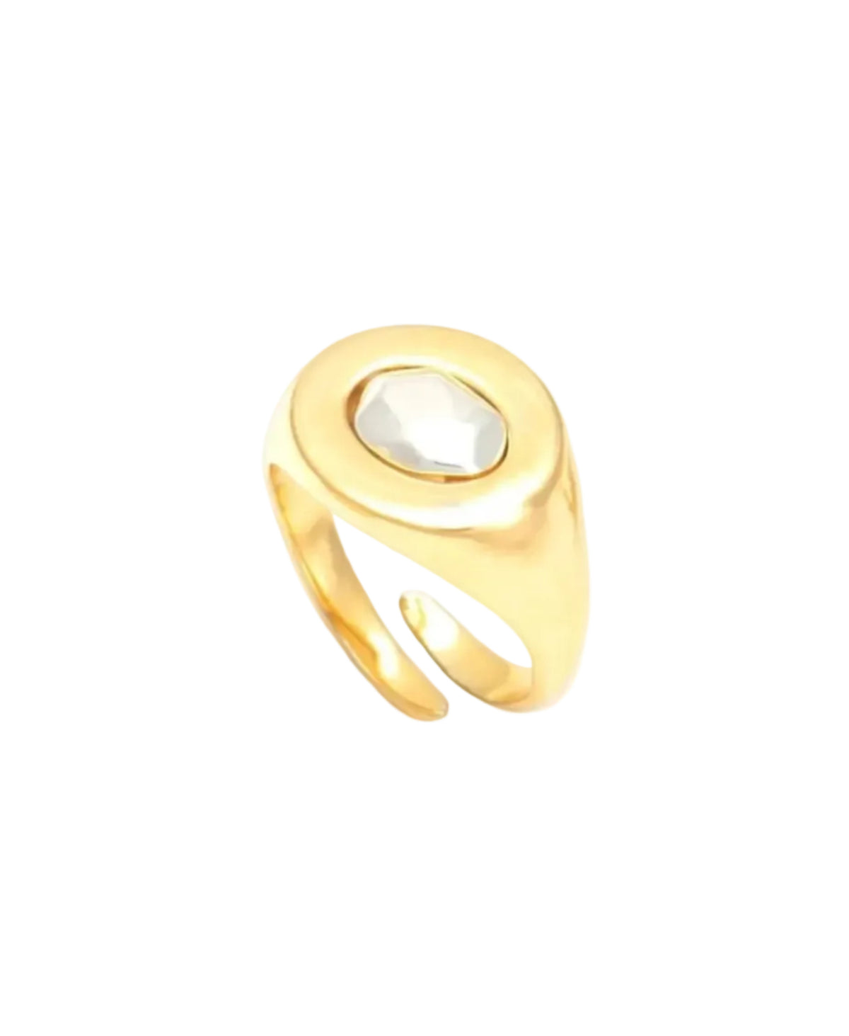 Anel Pinky Ring Verso Ouro Ajustável