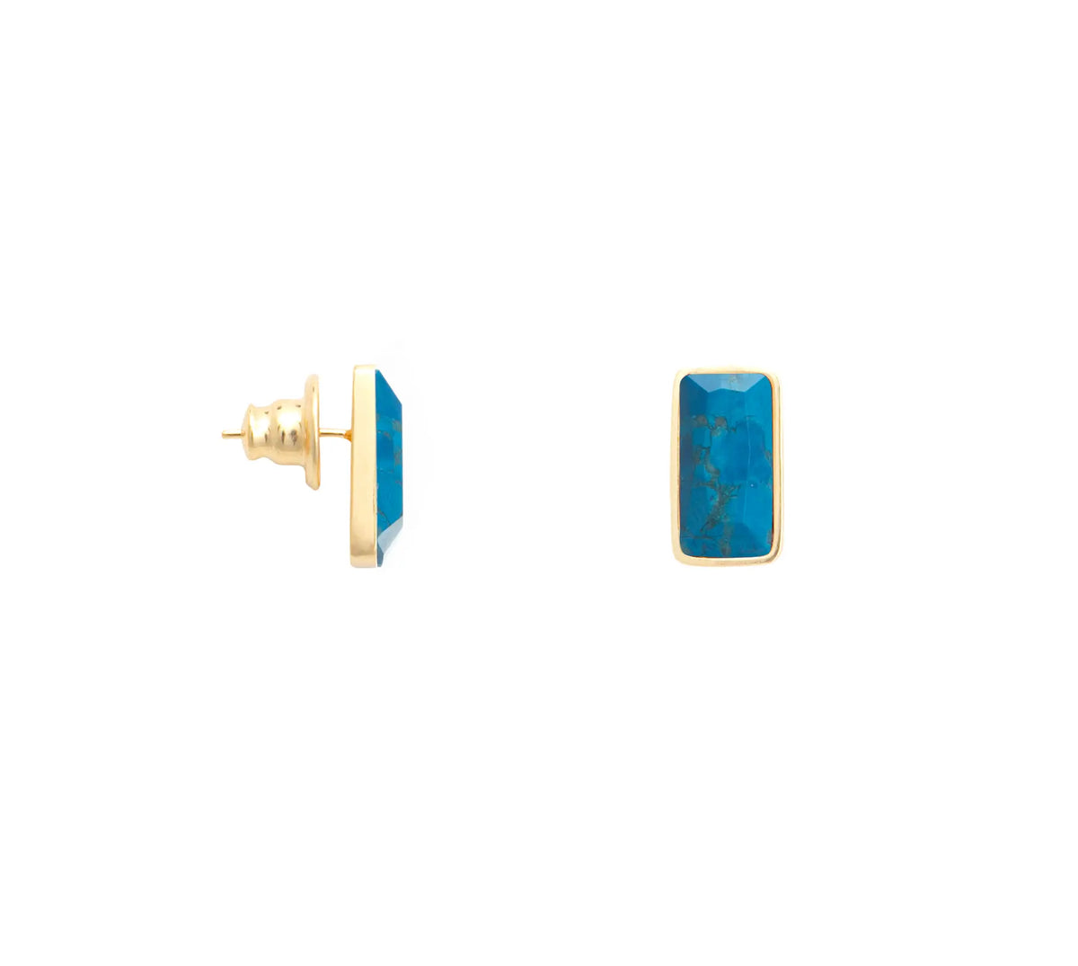 Brinco Horizonte M Howlita Turquesa