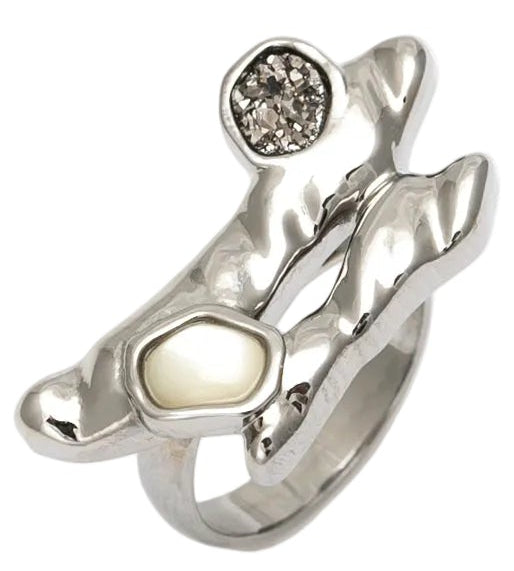 Anel Cosmos Mix Ródio Negro