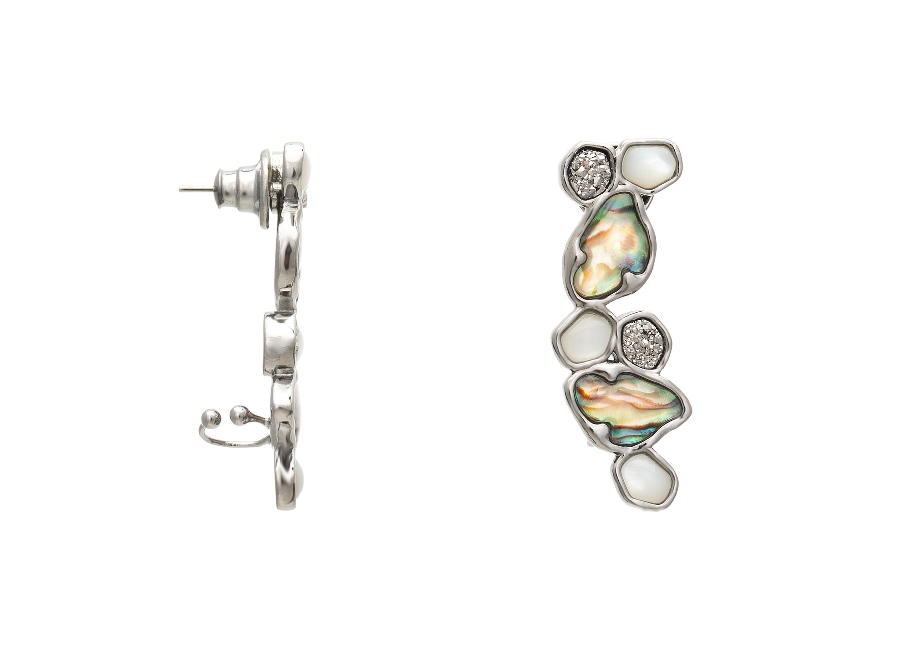 Par De Brincos Ear Cuff Aster Mix Ródio Negro