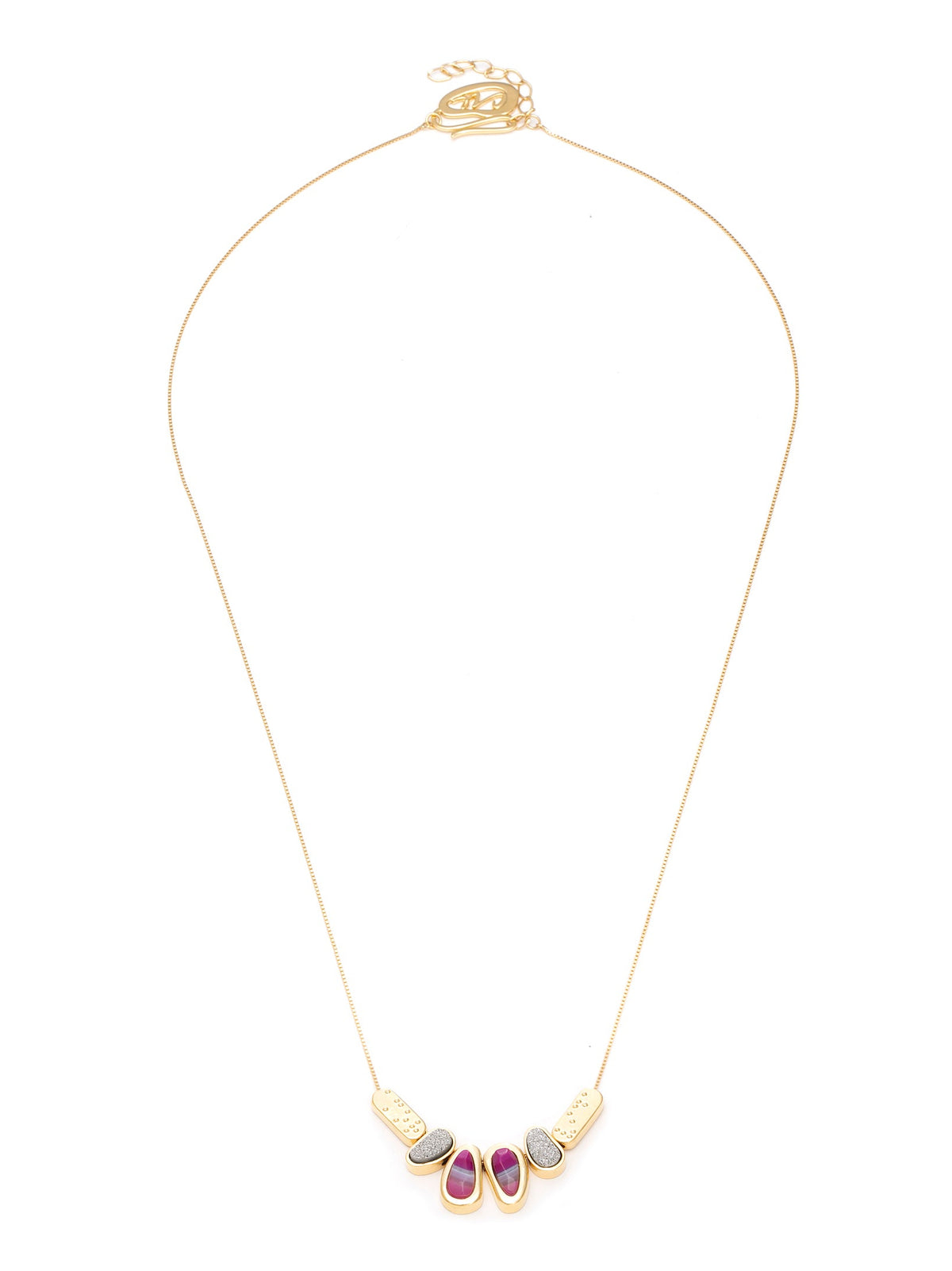 Colar Ciclos Agata Pink e Drusa