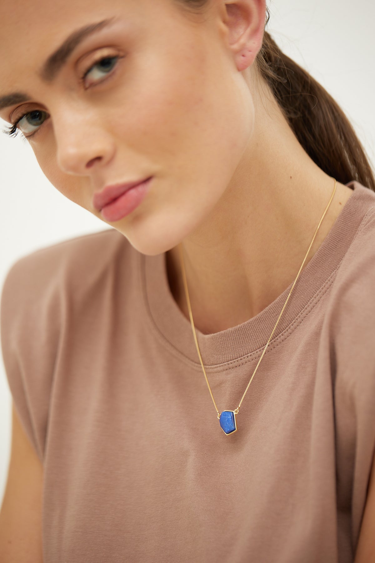 Colar Energia Geométrico P Quartzo Azul Anil