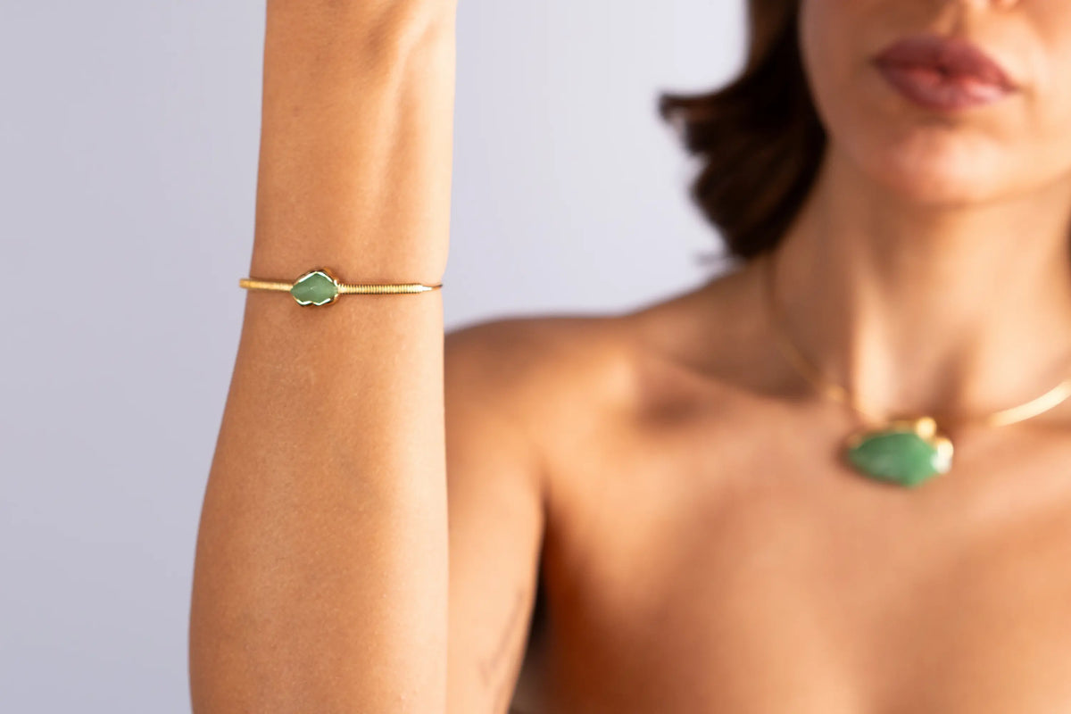 Bracelete Prisma Quartzo Verde