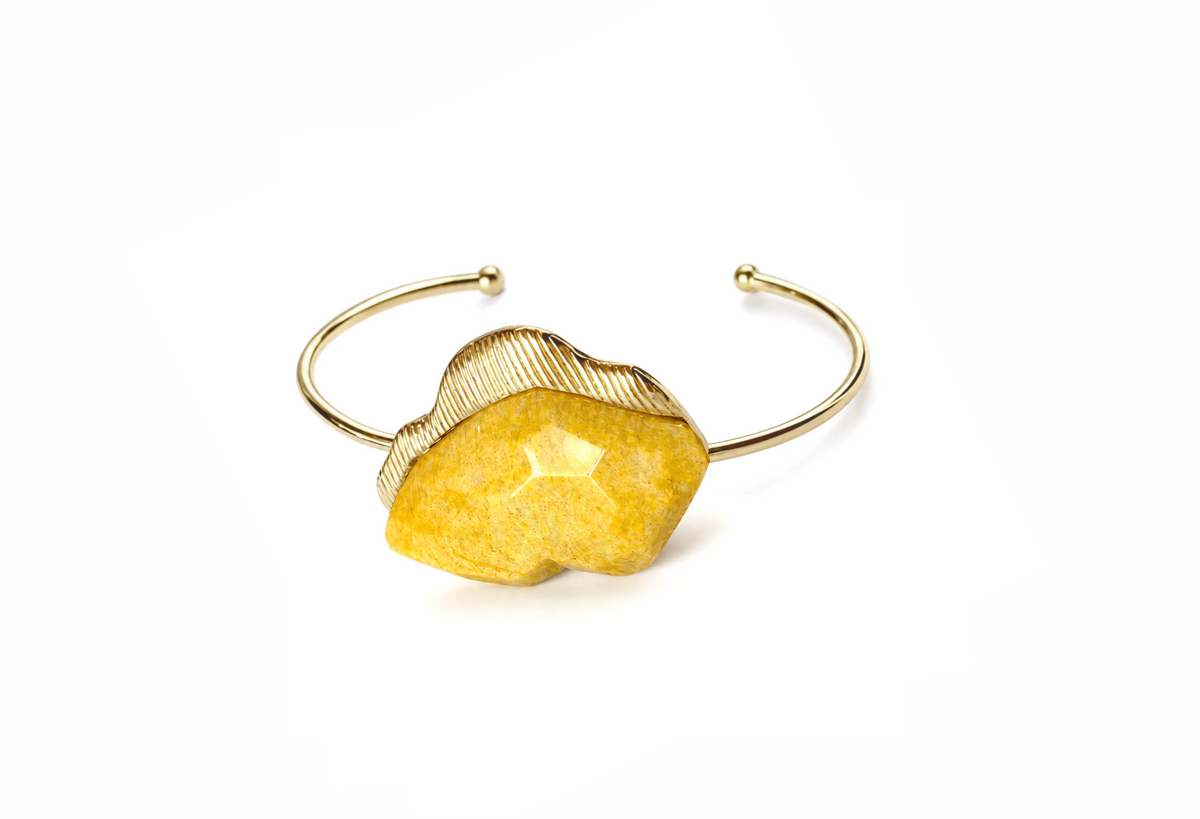 Maxi Bracelete Prisma Feldspato Amarelo