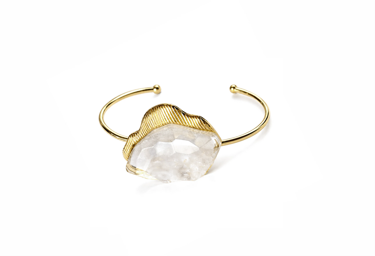 Maxi Bracelete Prisma Quartzo Cristal