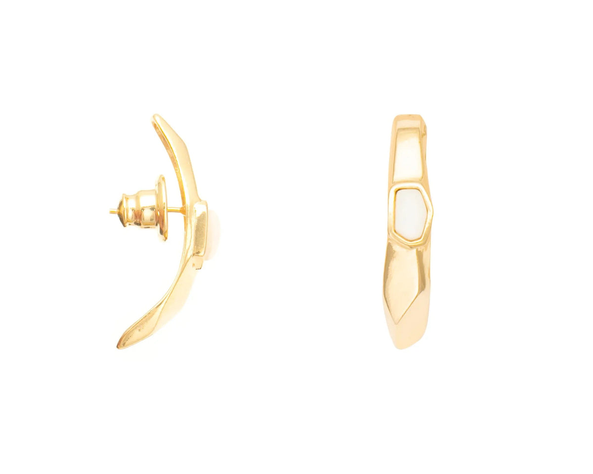 Brinco Ear Hook Aresta Madrepérola