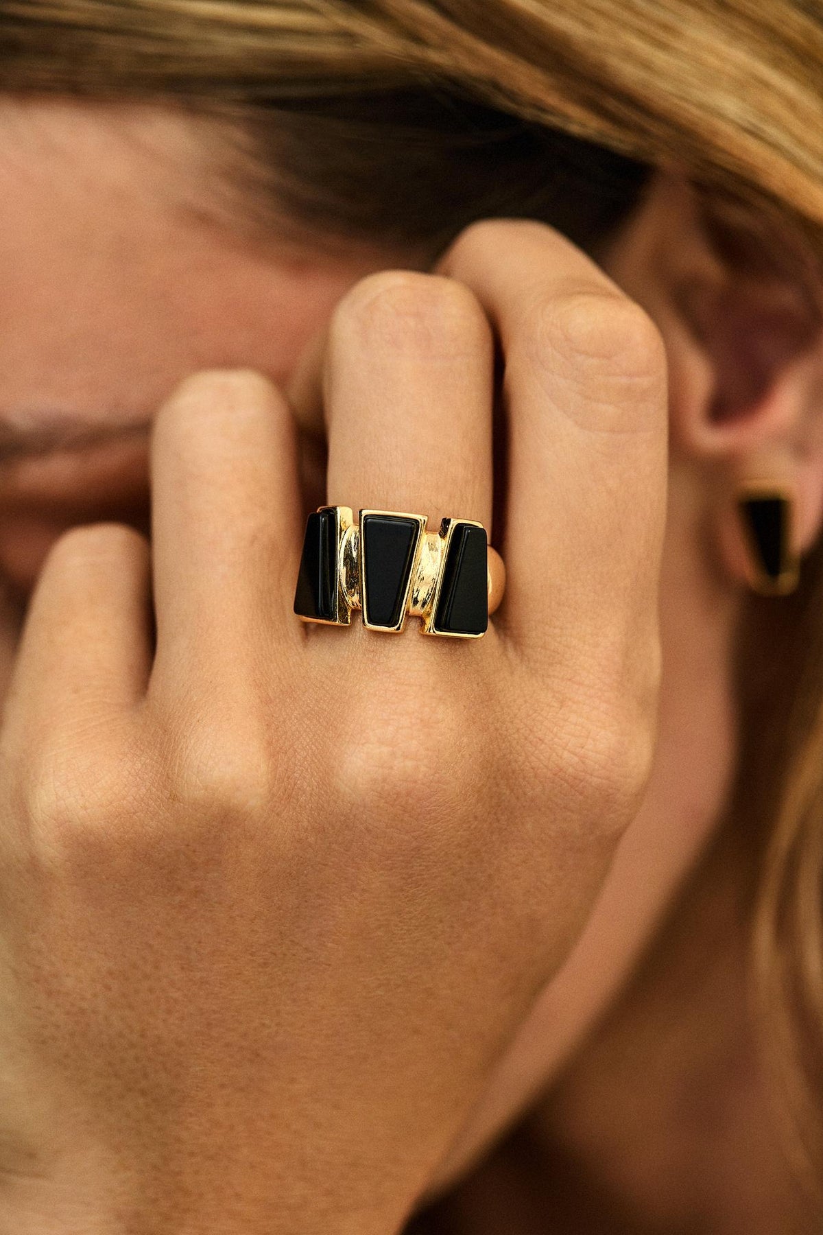 Anel Destino Triade Obsidiana