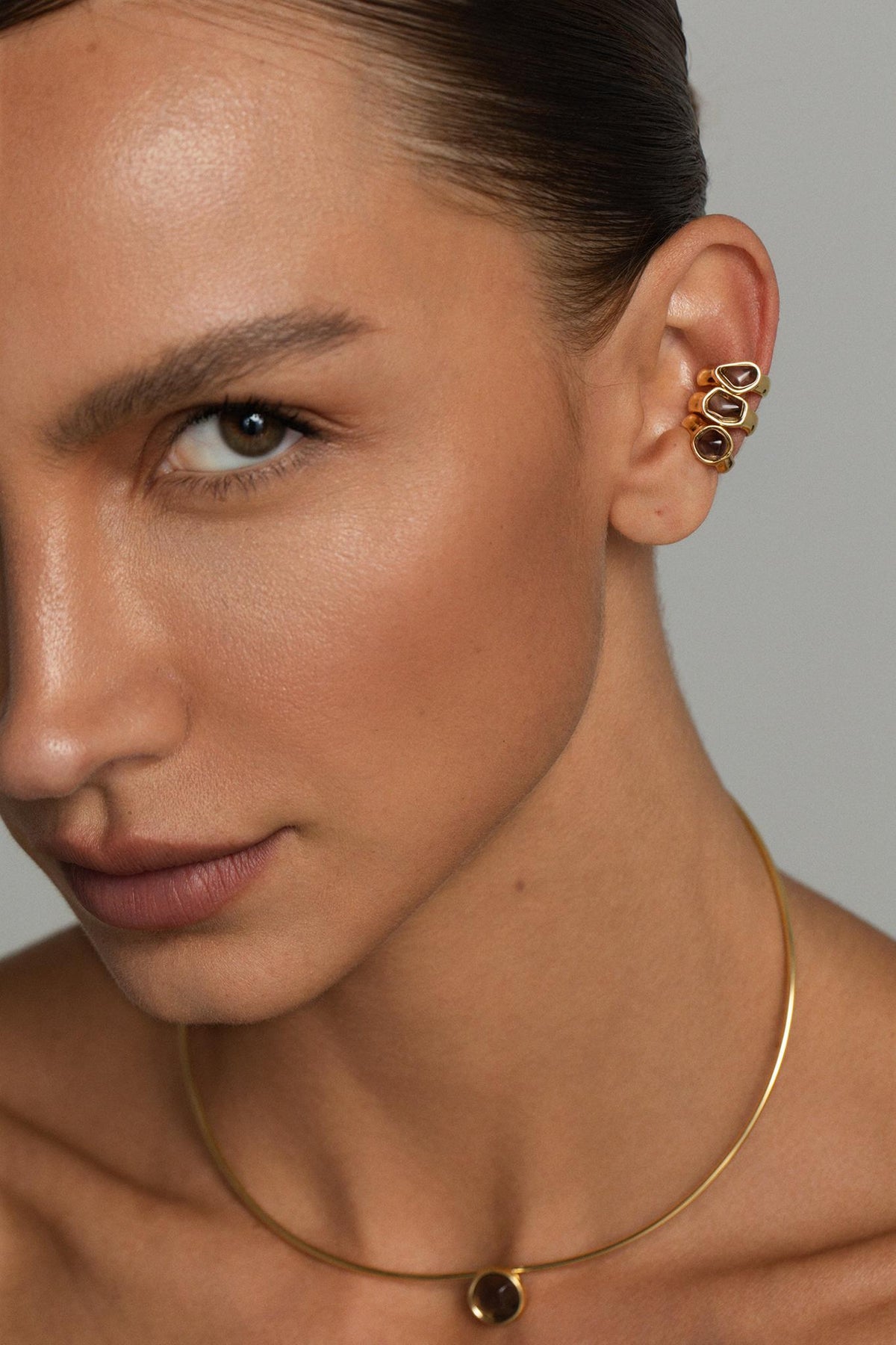 Piercing Conjunto Quartzo Fume