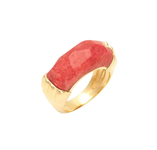 Anel Orla Feldspato Vermelho