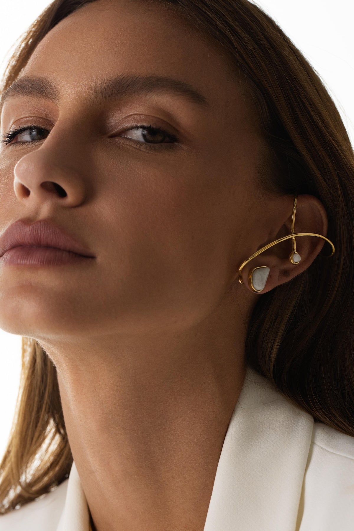 Brinco Ear Cuff Energia 5 em 1 Feldspato Nude