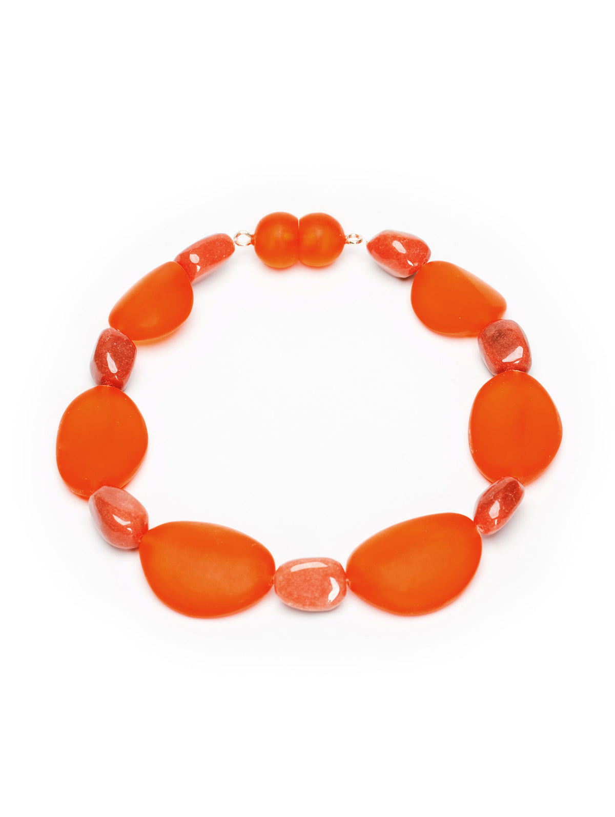 COLAR INTENSIDADE ACETATO LARANJA COM CALCITA LARANJA