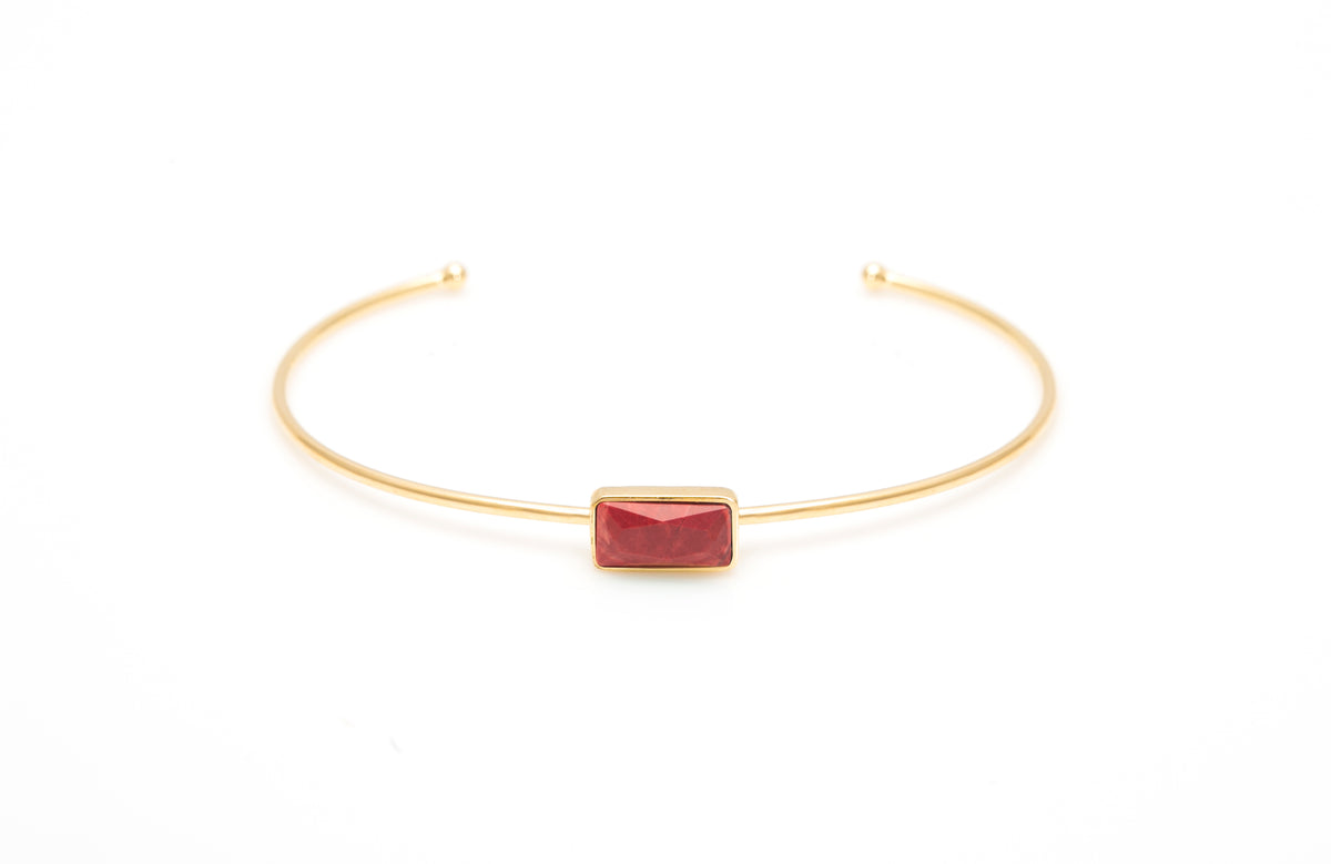 Bracelete Cores da Alma P Howlita Vermelha