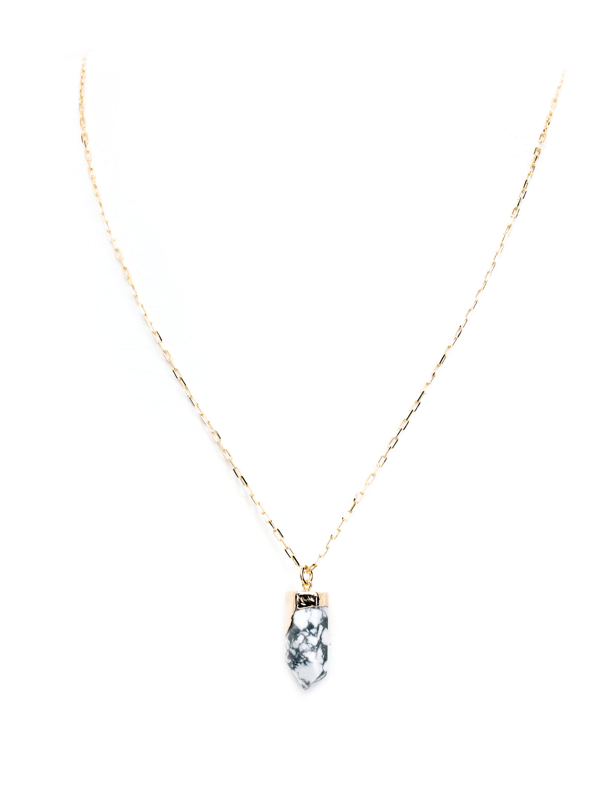 Colar PF Amuleto M com Howlita Branca