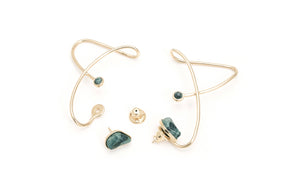 Brinco Ear Cuff Energia 5 em 1 Jaspe Verde