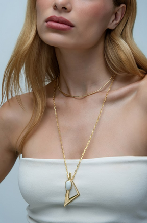 Gargantilha Colar Compasso Feldspato 3 Em 1