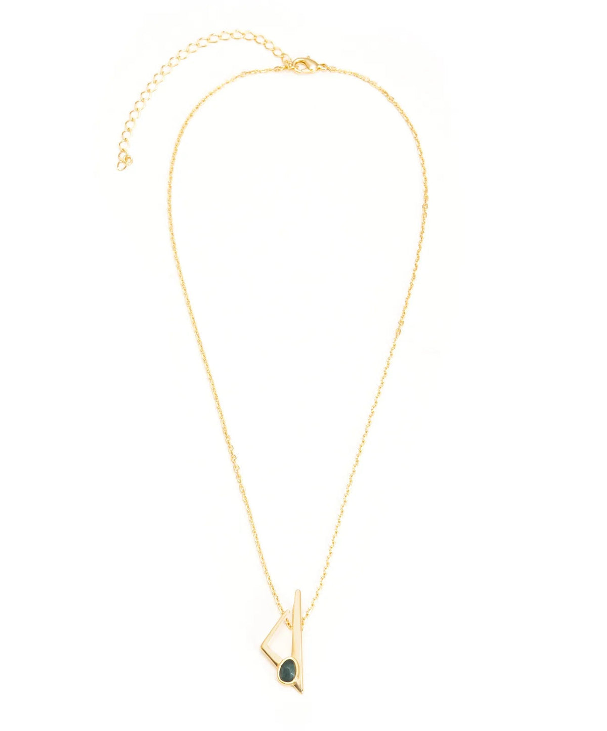 Colar Compasso Esmeralda Bruta  P