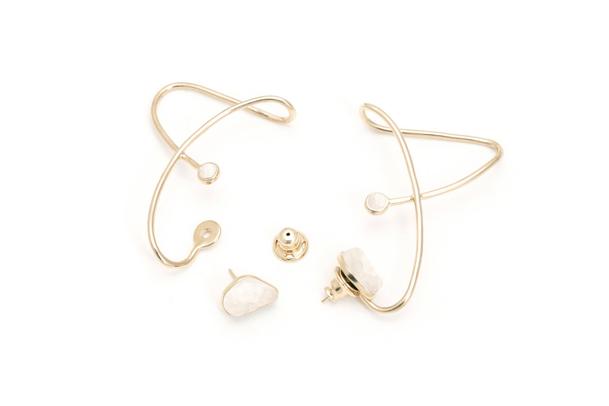 Brinco Ear Cuff Energia 5 em 1 Feldspato Nude