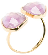 Anel Duplo Ametista Ajustável