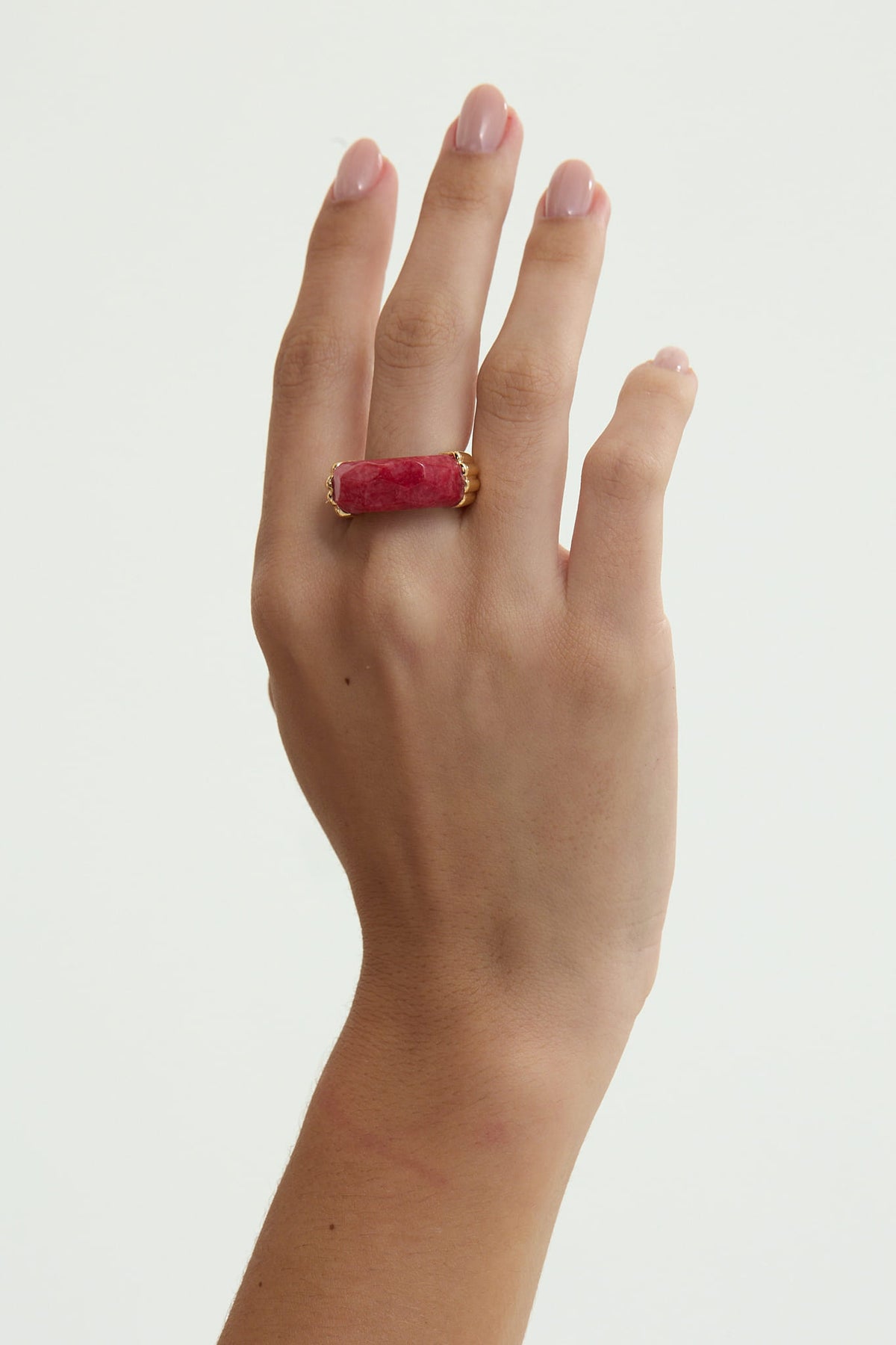 Anel Orla Feldspato Vermelho