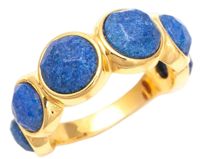 Anel Energia bolinha Quartzo Azul Anil