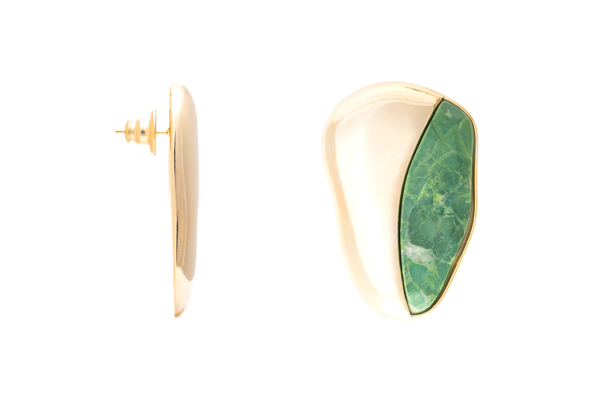 Par de brincos Dual máxi Howlita Verde