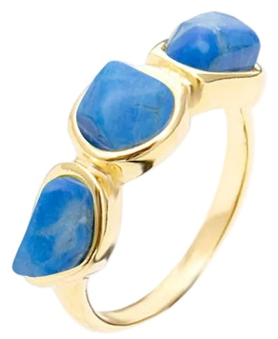 Anel Clássico Energia Howlita Azul Anil